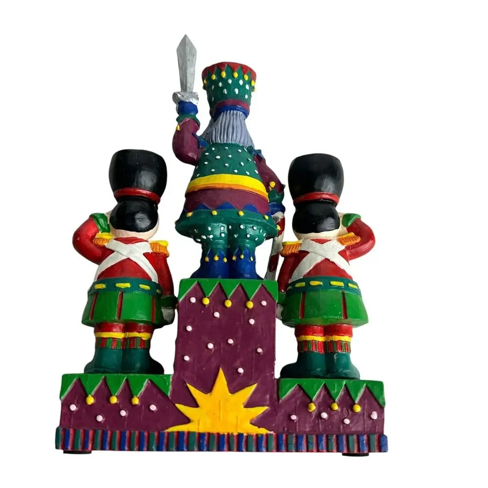 russ sugarplum fantasies nutcracker 3 candlestick holder Christmas Holiday Decor